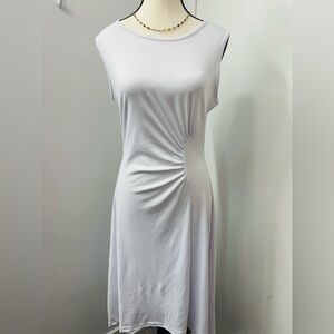 YAJEDO Elegant White Women's Sleeveless Dress Maxi Drop Tail Back Zipped